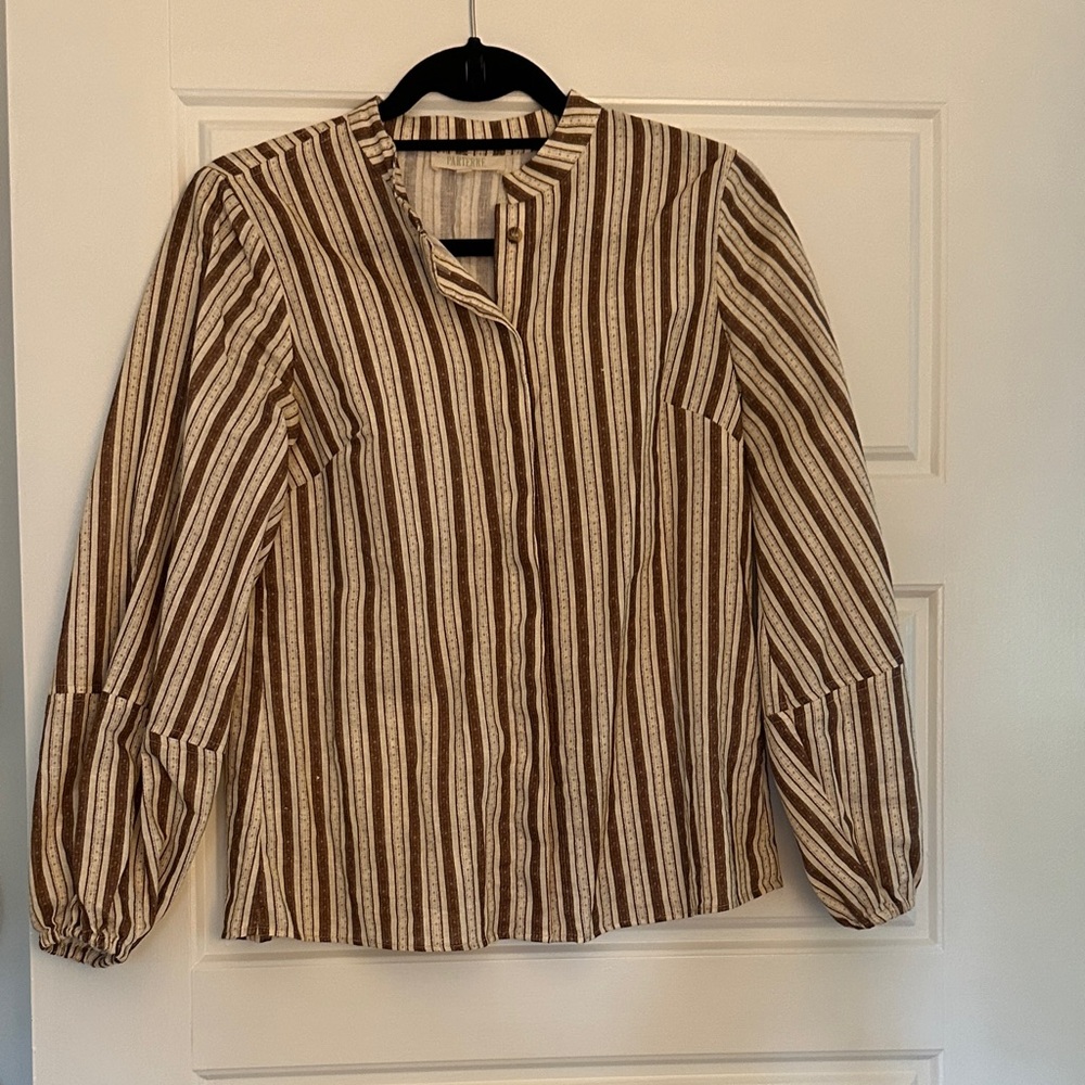 Striped Brown and White Blouse